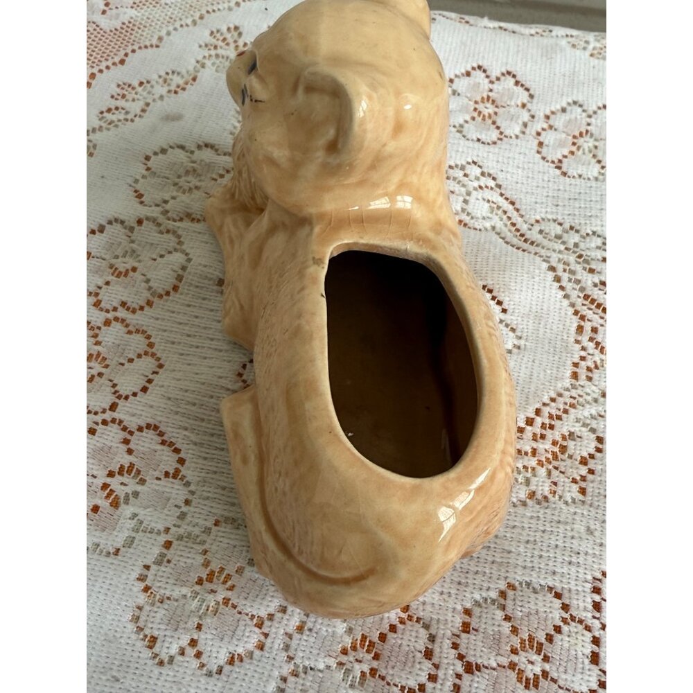 Vintage 50's McCoy Pottery Beige Kitten Cat Planter - Picture 9 of 14